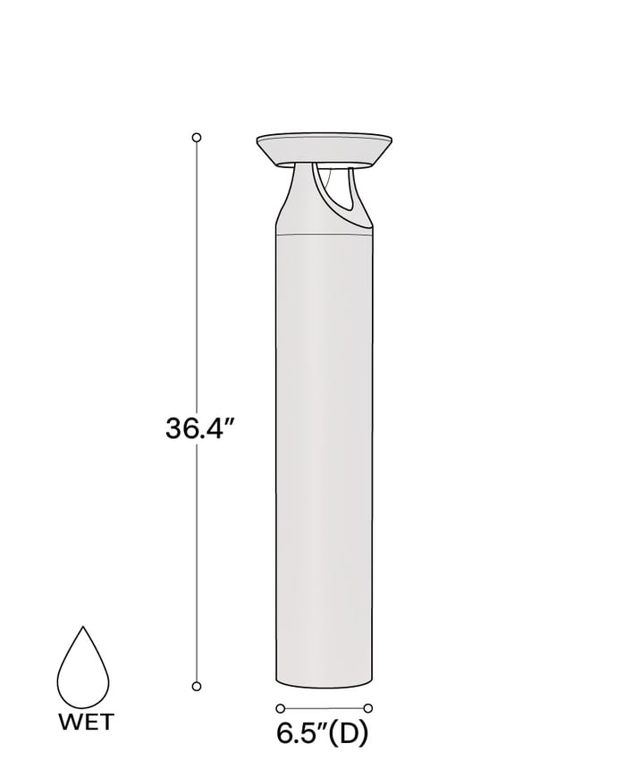 Alcon 9082-SOL-36IH 36-Inch Architectural Solar LED Bollard Light shown in a bronze finish.