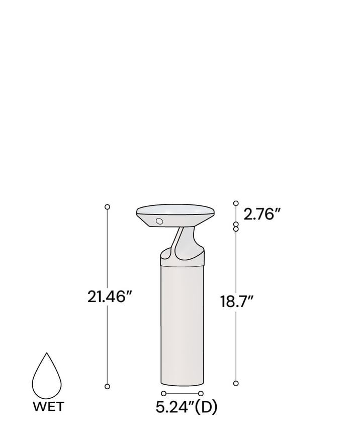 Alcon 9035-TRI 40-inch tri-arm commercial LED bollard light on exterior shown in a bronze finish.