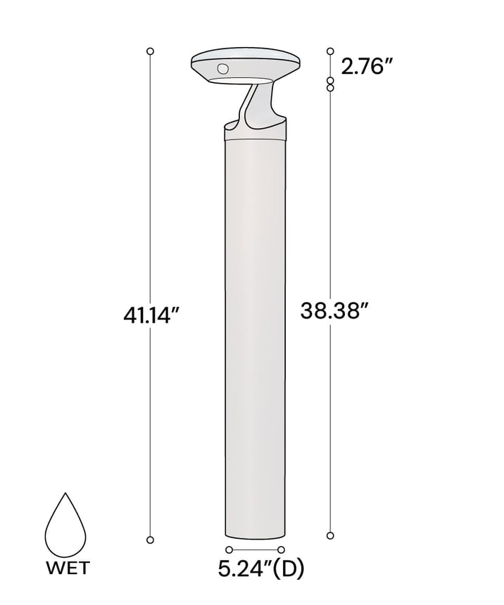 Alcon 9083-SOL-41IH 41-Inch Single-Arm CCT Selectable Solar LED Bollard Light shown in a bronze finish.