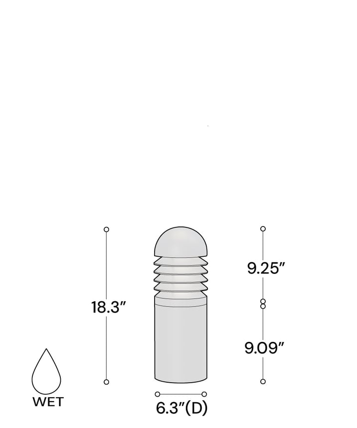18-Inch Wattage/CCT Selectable Louvered LED Bollard Light