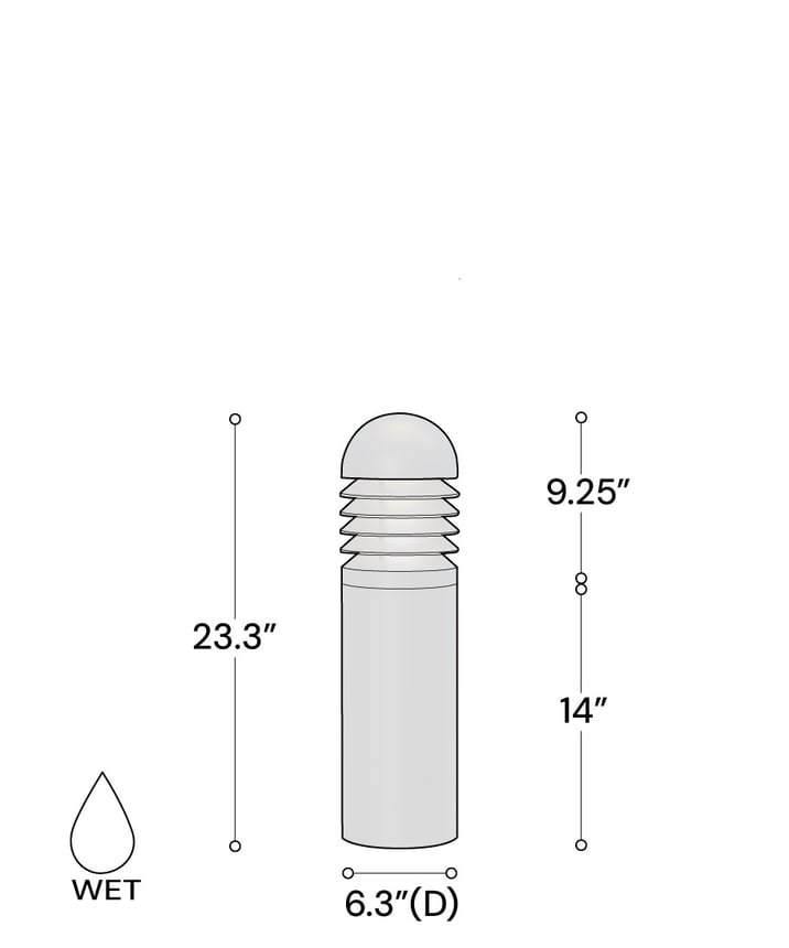 23-Inch Wattage/CCT Selectable Louvered LED Bollard Light