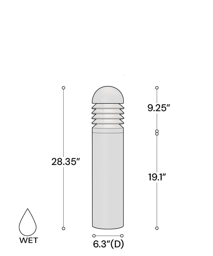 28-Inch Wattage/CCT Selectable Louvered LED Bollard Light