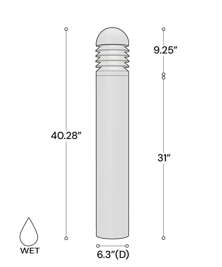 40-Inch Wattage/CCT Selectable Louvered LED Bollard Light