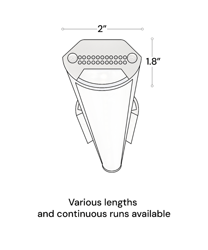 Alcon 14224 adjustable linear cove lightbar shown in a silver finish.