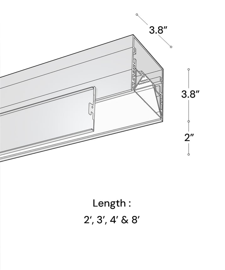Alcon 15233-2-33 Linear Recessed LED Perimeter Light Shown in Black finish