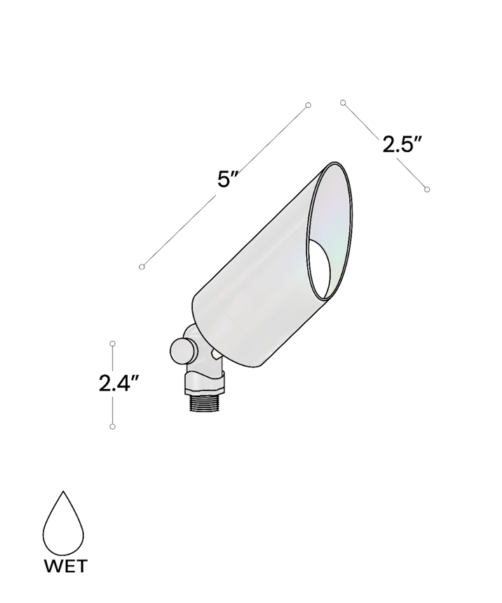 Alcon 9170-MS angled short ground directional up light shown in a dark bronze finish.