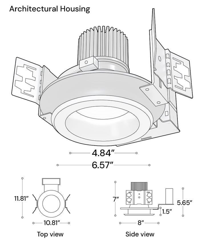 Alcon 14134-4 RGBW Color-Changing LED Recessed Downlight shown in a White finish