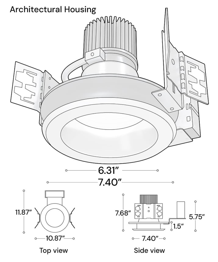 Alcon 14134-6 RGBW Color-Changing LED Recessed Downlight shown in a White finish