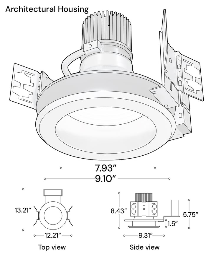 Alcon 14134-8 RGBW Color-Changing LED Recessed Downlight shown in a White finish