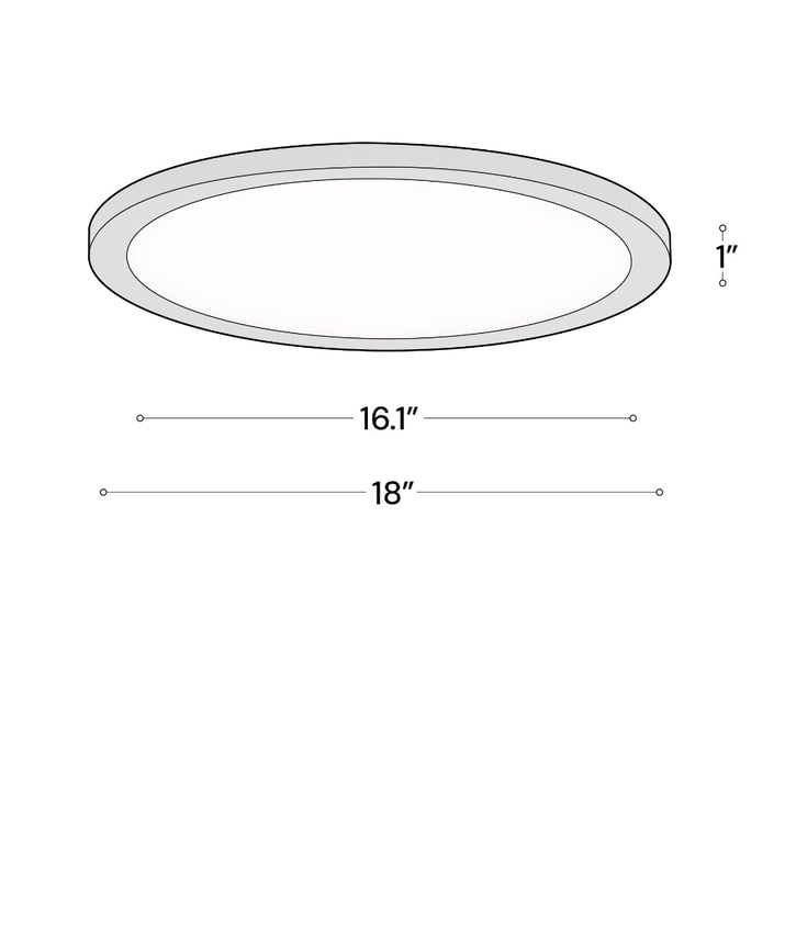 Alcon 12182-S-18 Architectural Surface-Mount LED Disk Light shown in a Black finish