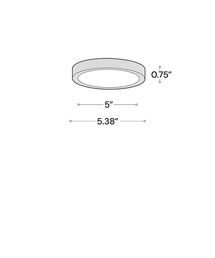 Alcon 12182-S-5 Architectural Surface-Mount LED Disk Light shown in a Black finish