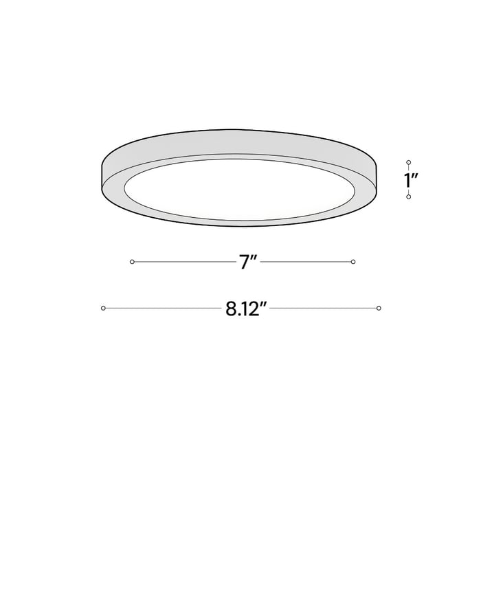 Alcon 12182-S-7 Architectural Surface-Mount LED Disk Light shown in a Black finish