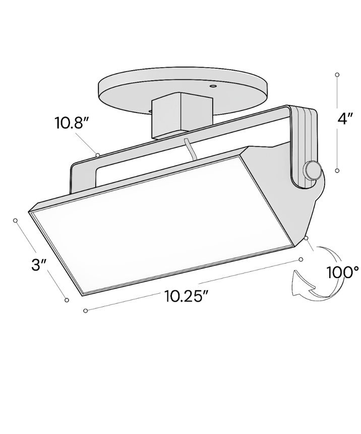 Alcon 13126-12 12-Inch Architectural LED Wall Wash Round Monopoint Light shown in a Black finish.