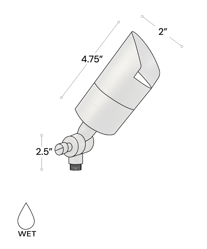 Alcon lighting 9010 LED directional uplight shown in a bronze finish