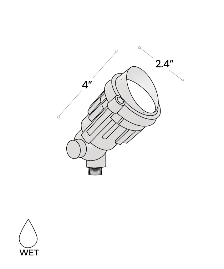 Alcon 9046 mono mount directional uplight shown in bronze finish