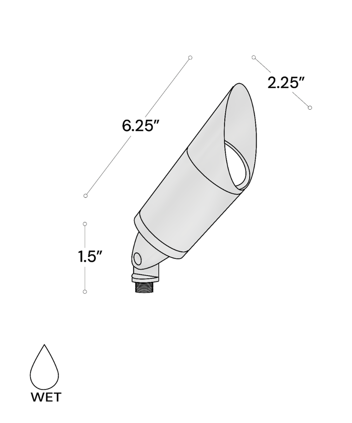 Alcon 9060 LED directional uplight shown in black finish