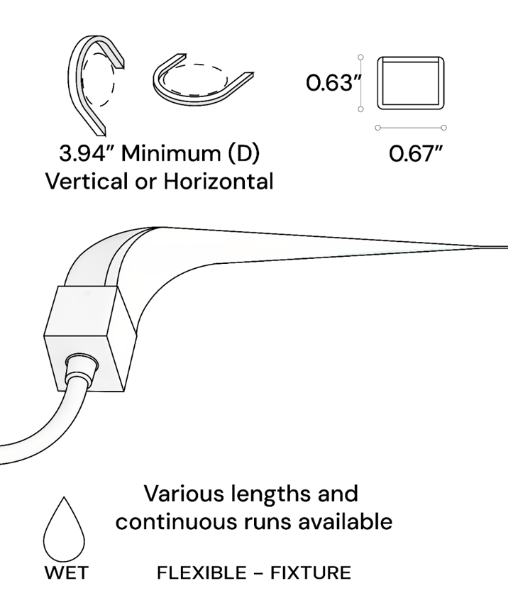 Alcon 11251 slim outdoor underwater flexible linear LED strip light shown in a white finish.