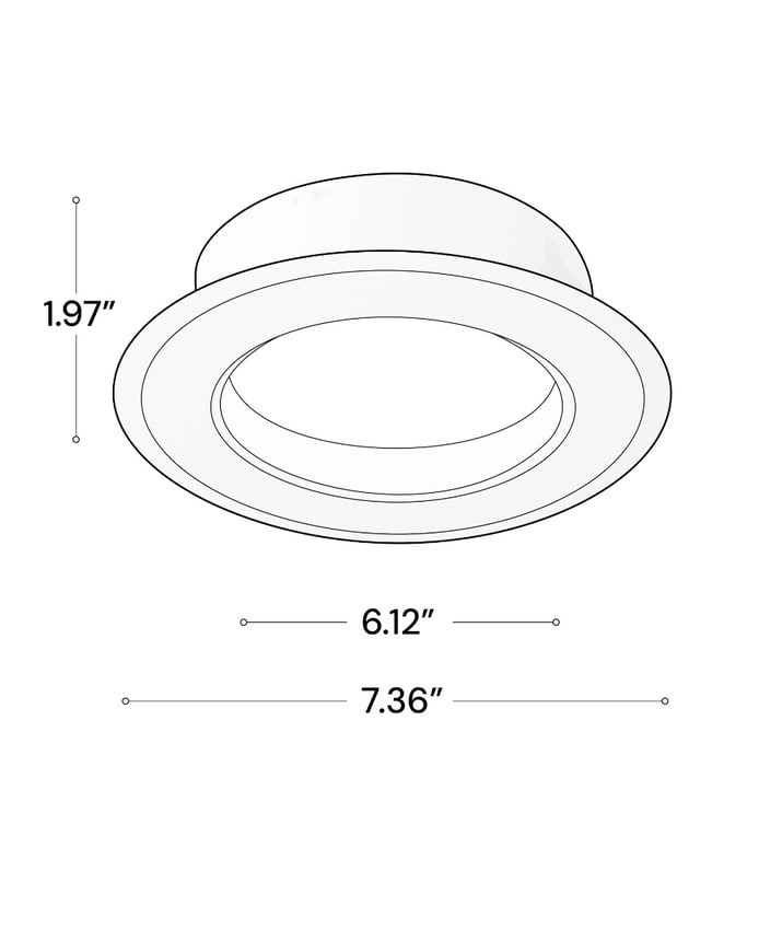 Alcon 14008-6 Round Recessed Can Light shown in a Black finish 