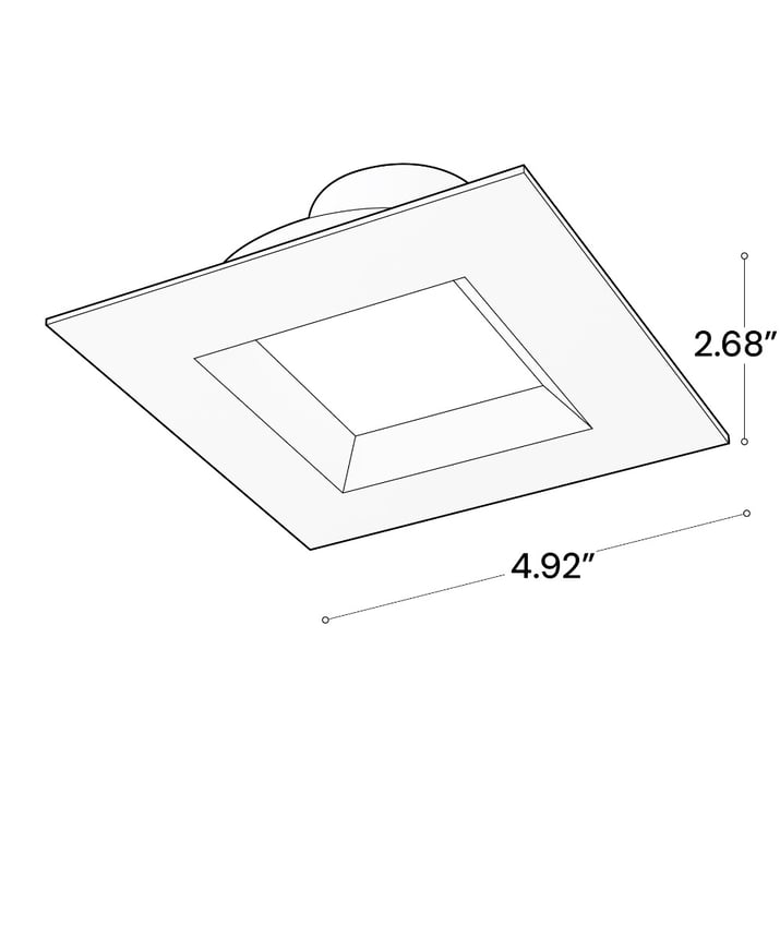 Alcon 14009-SQN6 Square LED Can Light shown in a White finish