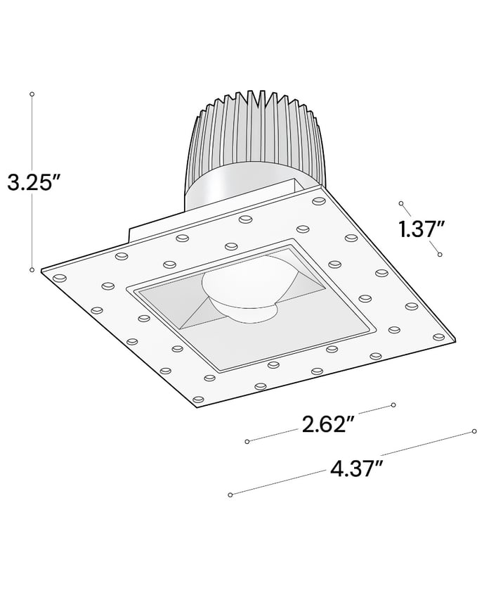 Alcon 14073-WW Trimless Wall Wash Square Recessed LED Downlight shown in a Black finish