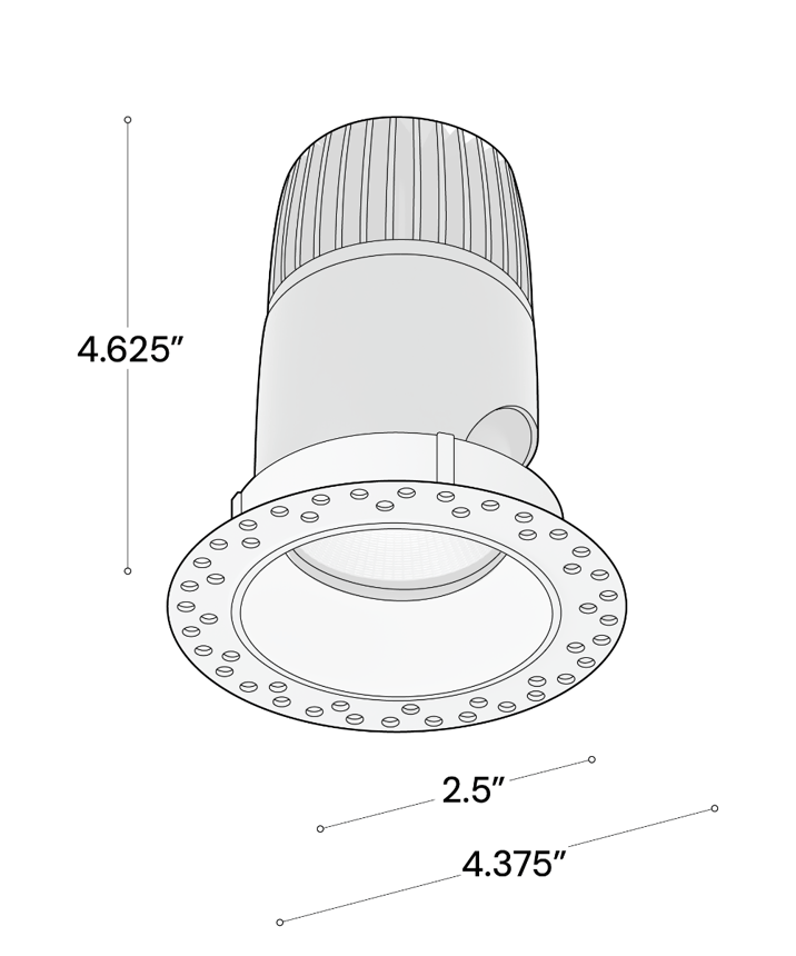 Alcon 14121-DIR Recessed Direct Light shown in a Black finish