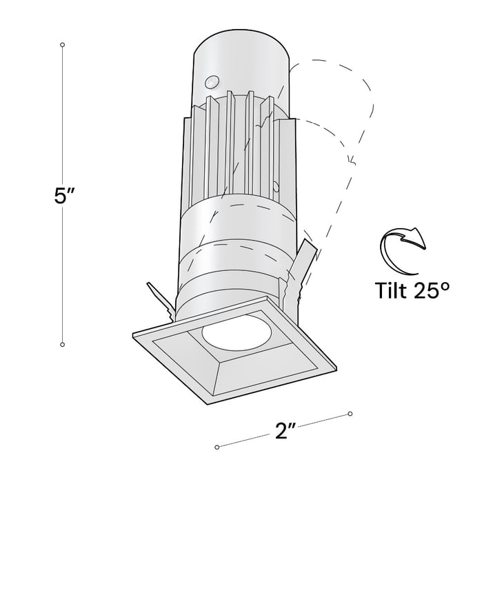 Alcon 14122-S Square Recessed Light shown in a Black finish
