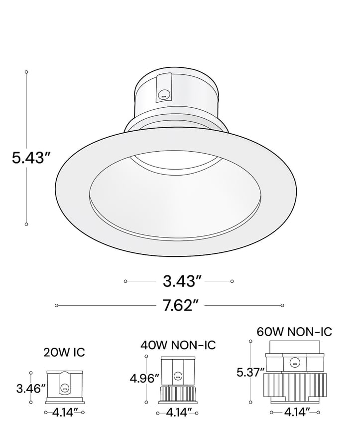 Alcon 14123-6R Round Recessed Light shown in a Satin haze finish
