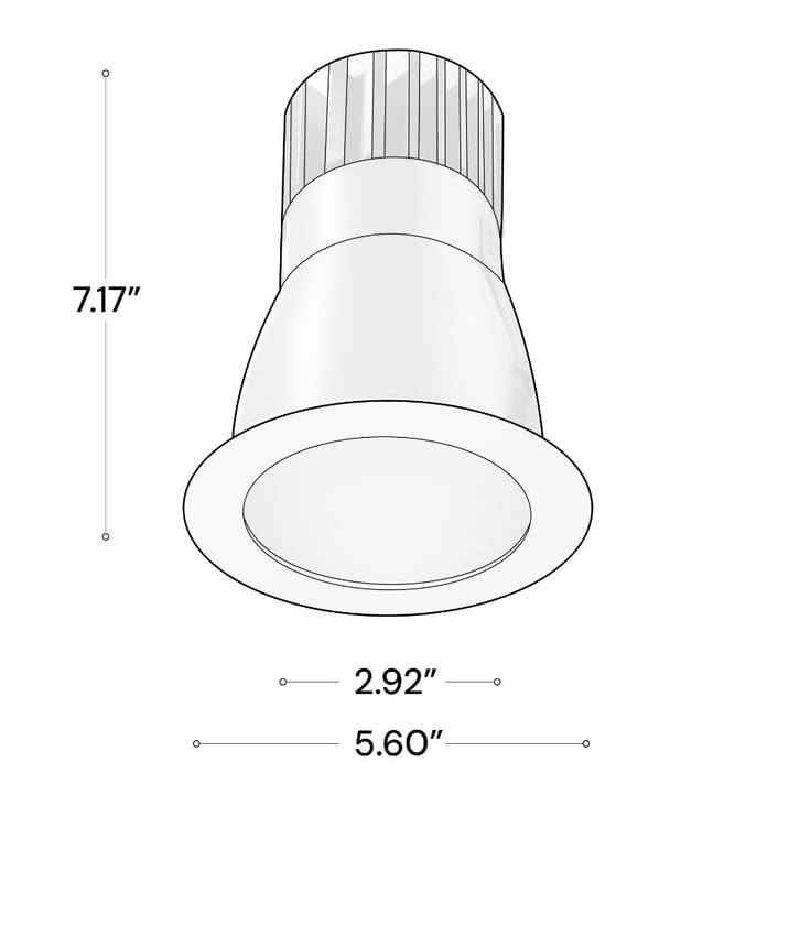 Alcon 14124-4 Round Recessed Deep Regressed Commercial Light shown in a White finish 