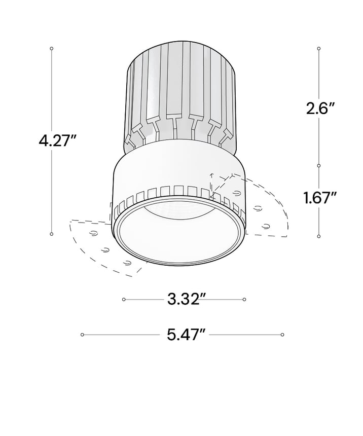 Alcon 14143-R Trimless Recessed Light shown in a Black finish