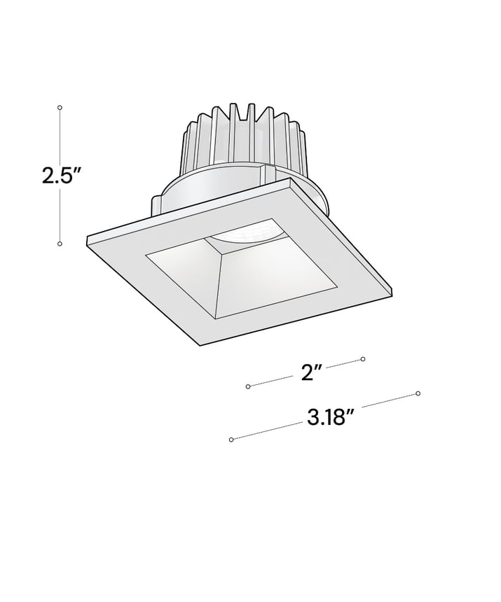 Alcon 14144-S-DIR Square Recessed Downlight shown in a Black finish