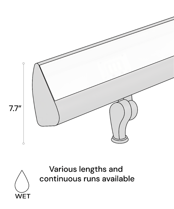 Outdoor Architectural LED Commercial Sign Light 31022 shown in options of Aged Bronze, Black, or White finishes.