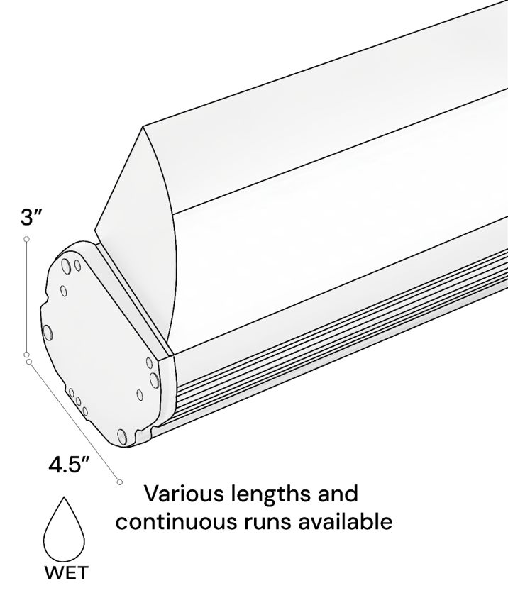 Outdoor Architectural LED Commercial Sign Light 31027 shown in options of Black or White finishes.