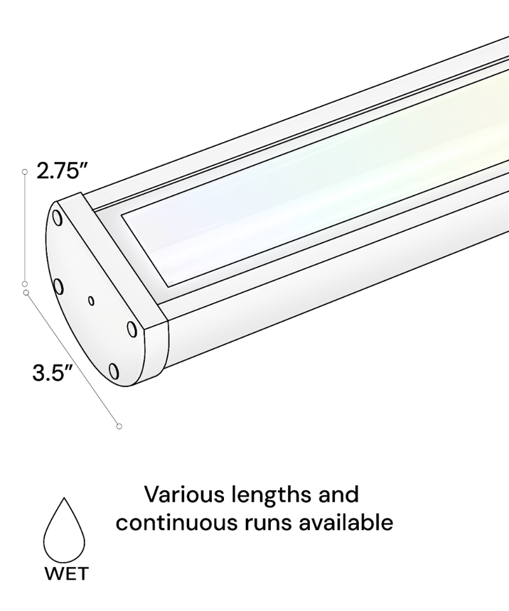 Outdoor RGBW Color-Changing Linear LED Commercial Sign Light 31028-RGBW shown in options of Aged Bronze, Black, Green, or White finishes.
