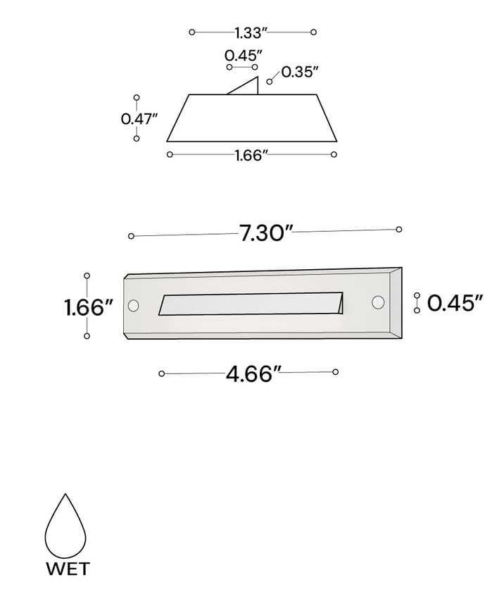 Alcon 9209 LED Linear Step Light shown in a Natural bronze finish