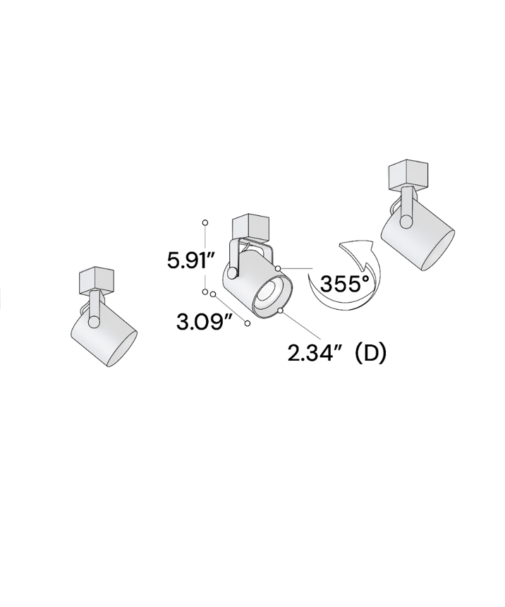 Alcon 13110-3 3-Light LED Track Lighting Kit shown in a White finish.