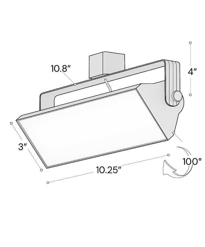 Alcon 13126-12 12-Inch Architectural LED Wall Wash Track Light shown in a Black finish.