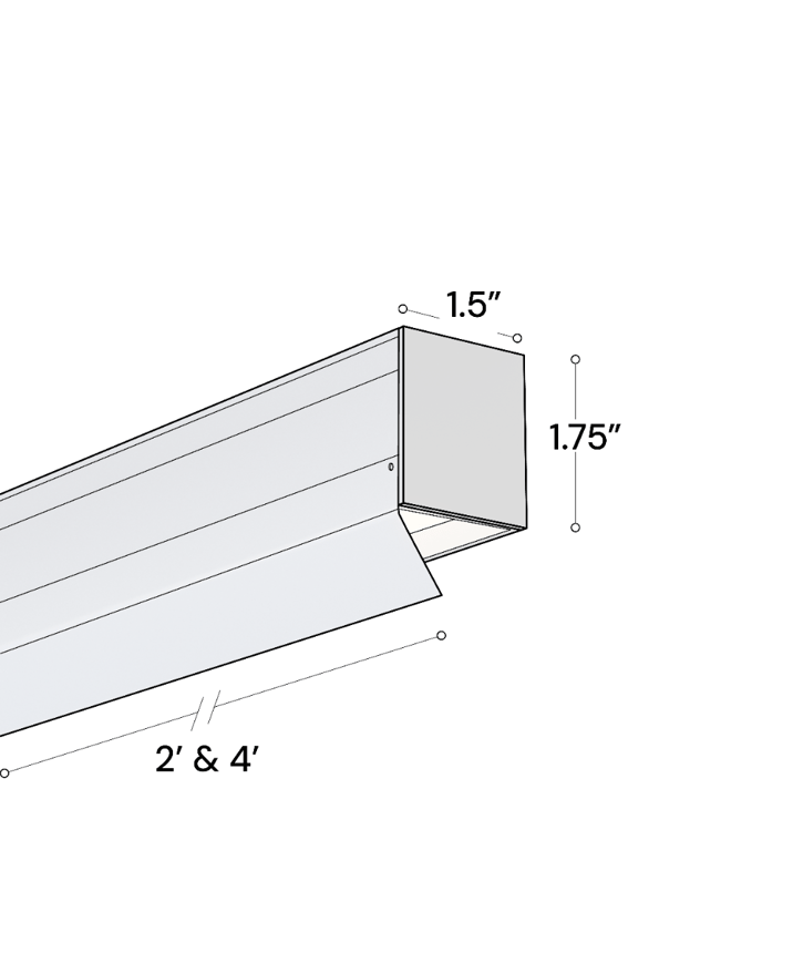 Alcon 13150-V Architectural LED Linear Wall Wash Track Light shown in a Black finish.