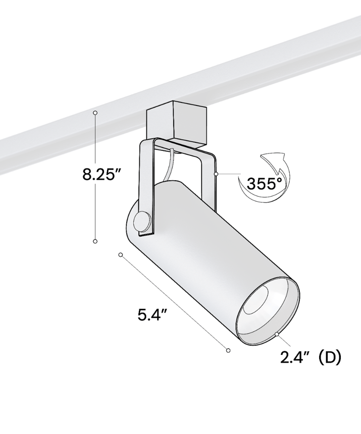 2.5-Inch LED Track Light Head