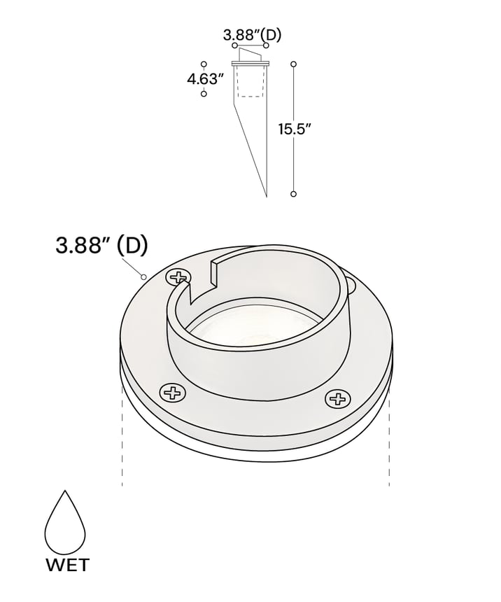 Alcon 9021 Low-Voltage 4-Inch In-Ground LED Well Light shown in a aged bronze finish.