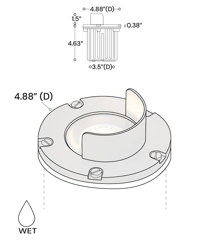 Alcon 9027 Low-Voltage 5-Inch Adjustable In-Ground LED Well Light shown in a aged bronze finish.