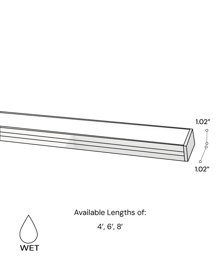 Alcon 14120 linear LED in ground light fixture shown in silver finish.