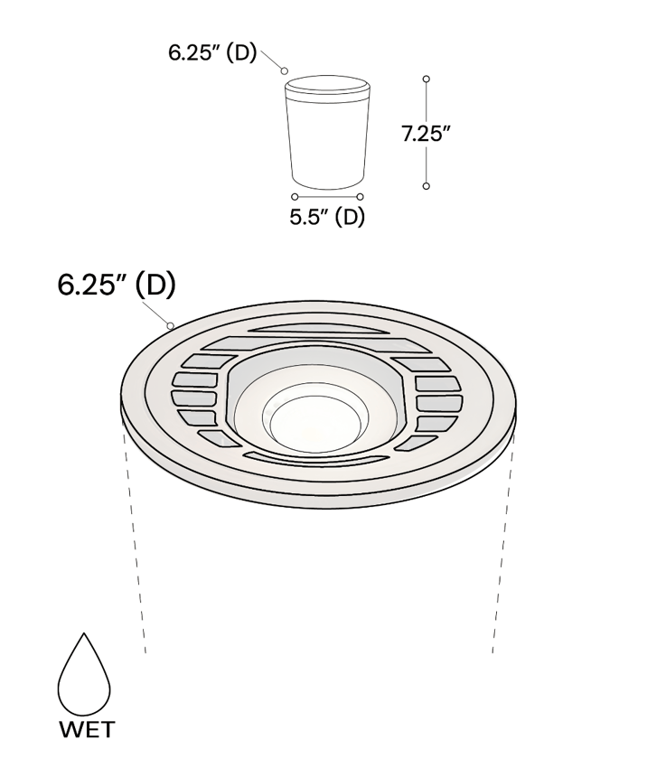 6-inch Low-Voltage Drive-Over Adjustable LED Well Light