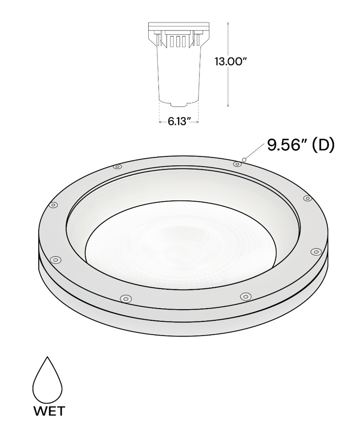 Alcon 9100 LED Well Light shown in a bronze finish