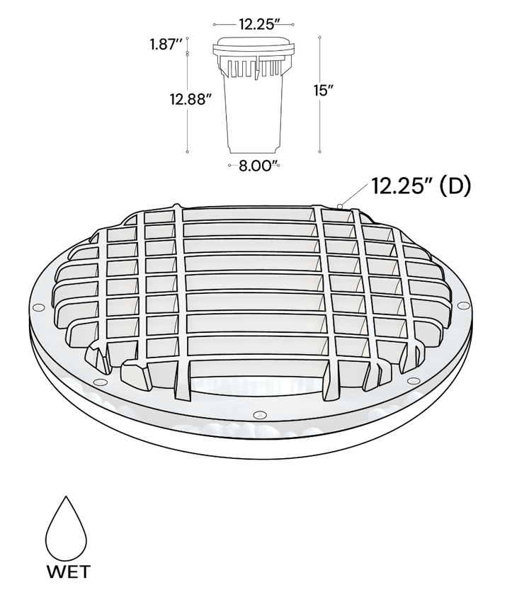 Alcon 9103 LED Well Light shown in a bronze finish