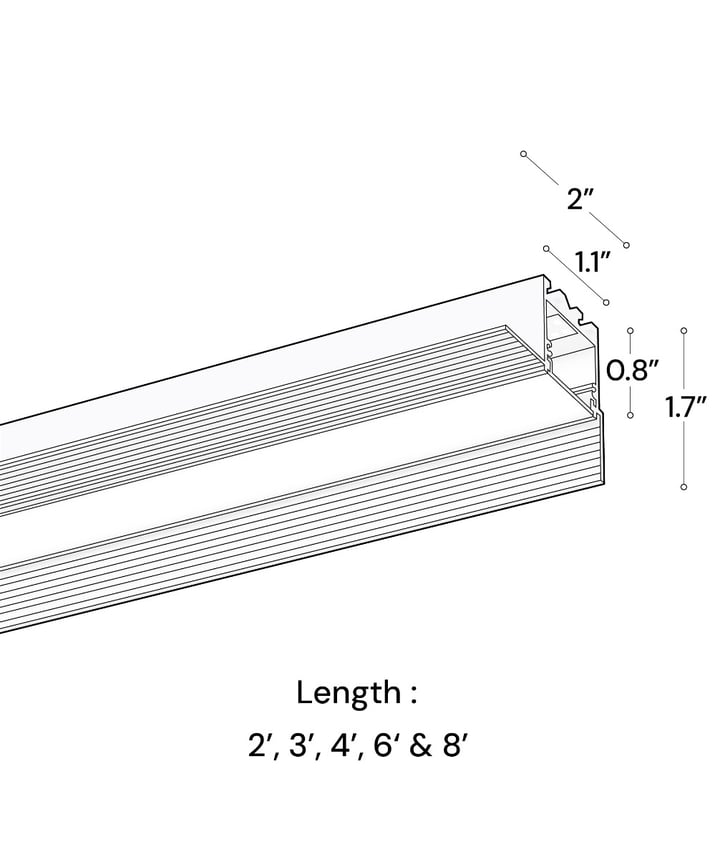 Alcon 12100-10-PR-RGBW Linear Recessed Downlight shown in a White finish