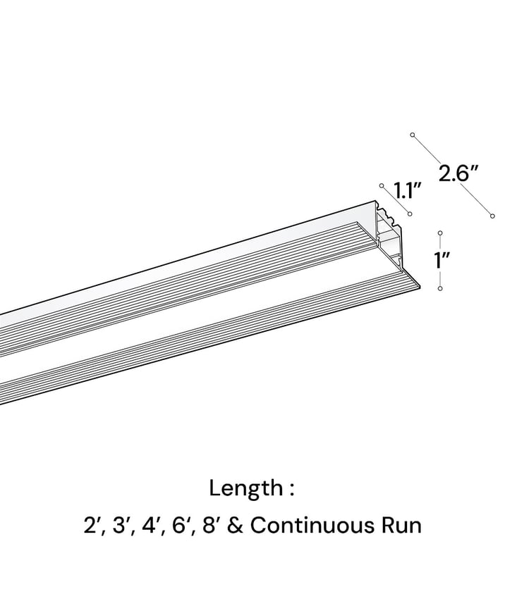 Alcon 12100-10-R-RGBW Linear Recessed Downlight shown in a Silver finish 