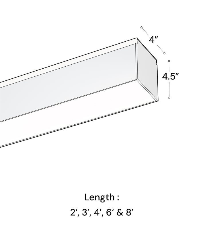 Alcon 12100-41-W Wet-Location Linear Direct and Indirect LED Wall Light shown in a Silver finish