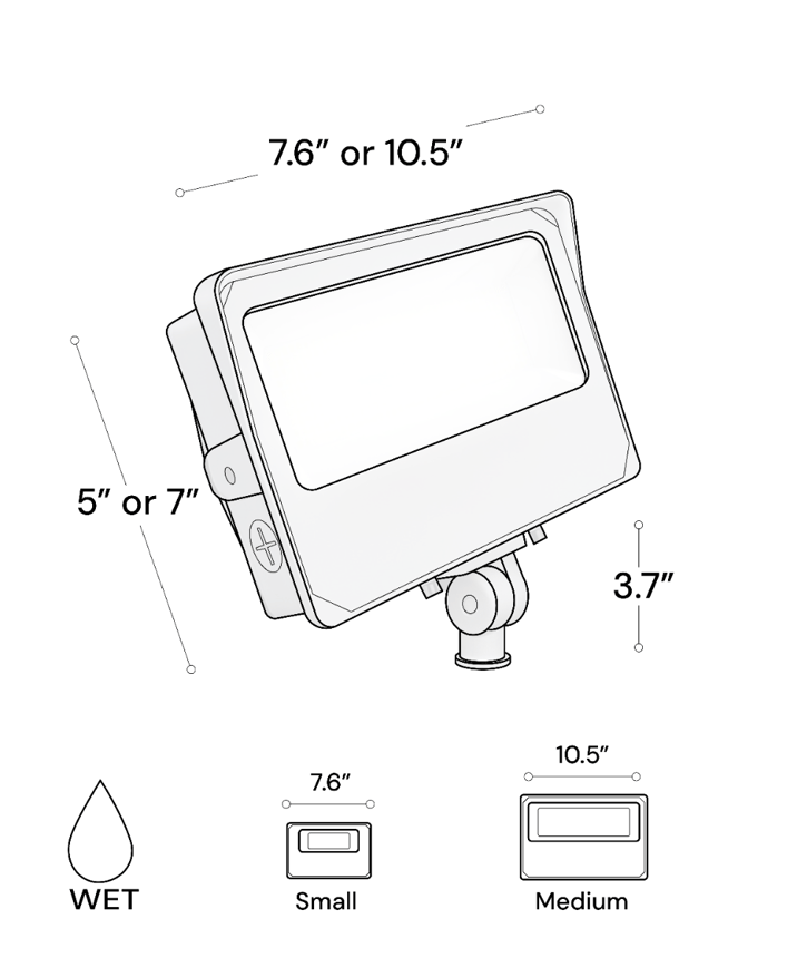 Alcon 11414-KN CCT Selectable Knuckle Mount LED Flood Light shown in a white finish.