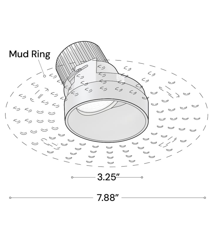 4-Inch TIR Optics Trimless Round Recessed Adjustable Slot LED Light