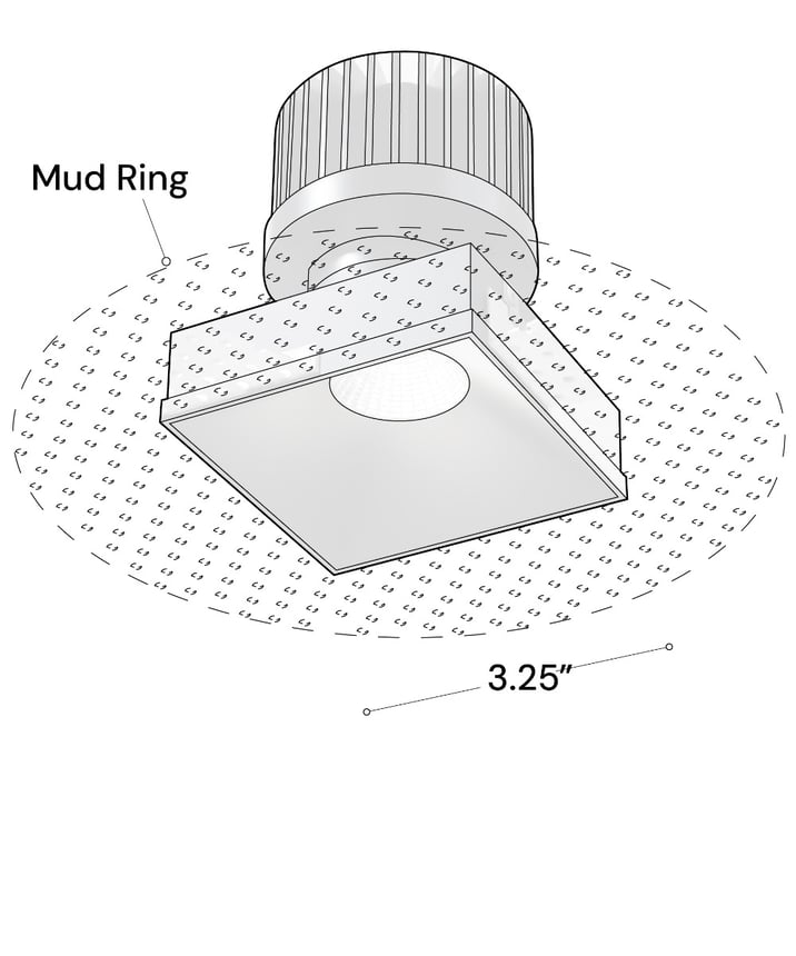Alcon 14074-S Trimless Square Recessed Light, shown in a Black finish